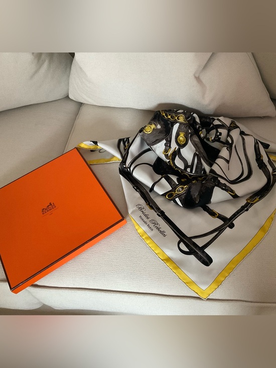 Hermes Accessories - HERMES PARIS BRIDES REBELLES SILK SCARF SIZE 90 by 90 CM .